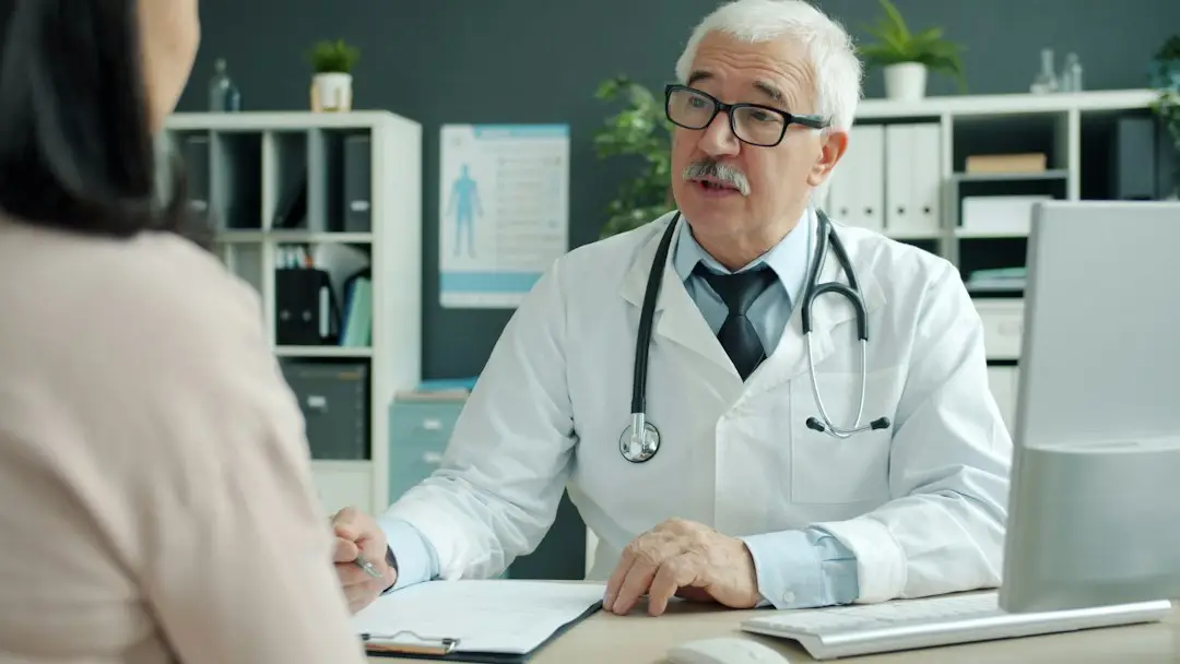 A patient asking questions during a doctor's visit